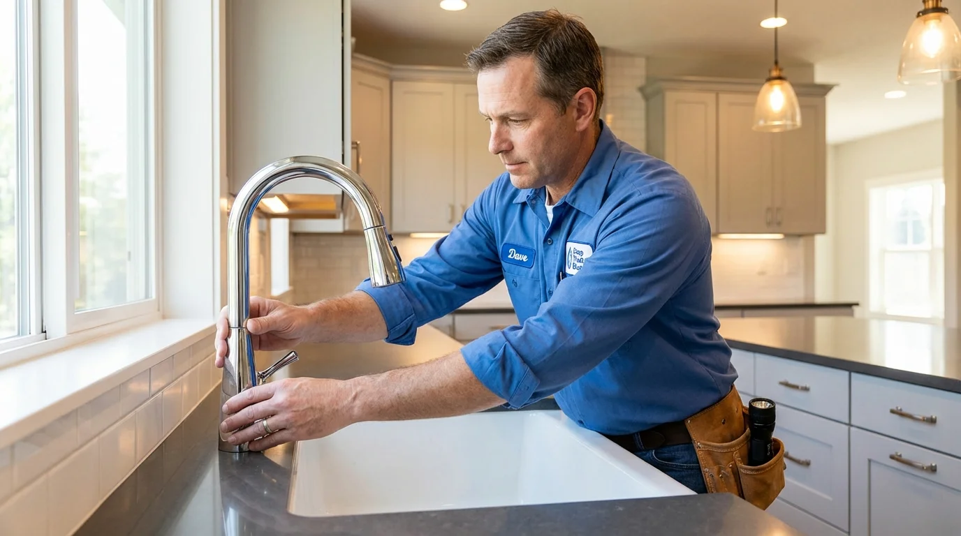 Kitchen faucet installation by Johns Plumbing LLC in Blountsville