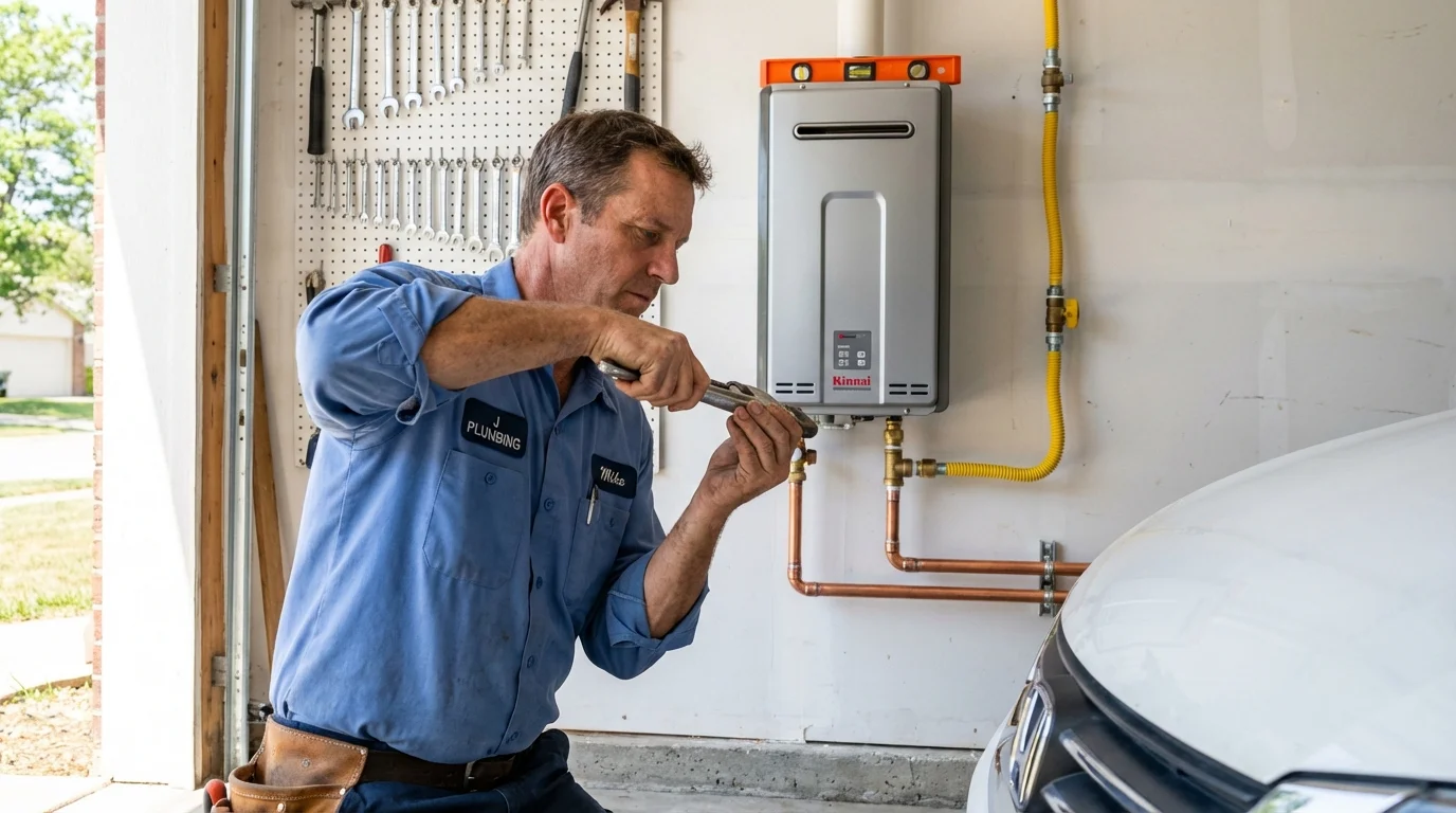 Tankless water heater installation by a Johns Plumbing LLC plumber in Blountsville